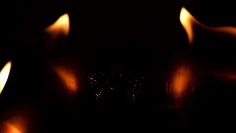 Ancient pentagram burning slow motion from 120fps Stock Footage 70904250
