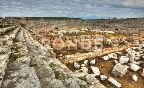 Ancient Perge, HDR photography Stock Photos
