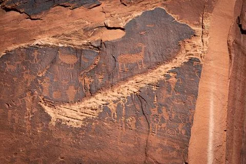 Ancient Petroglyphs Stock Photos
