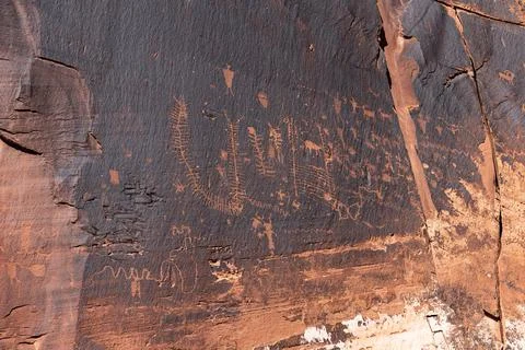 Ancient Petroglyphs Stock Photos