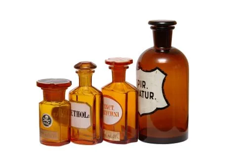 Ancient pharmaceutical phials Stock Photos