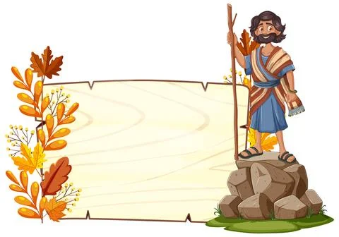 Ancient Philosopher with Blank Parchment Stock Illustration