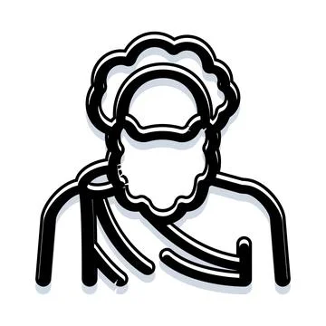 Ancient philosopher icon symbolizing wisdom and knowledge Stock Illustration