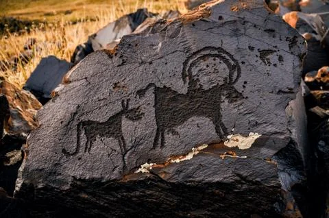 Ancient pictogram Stock Photos