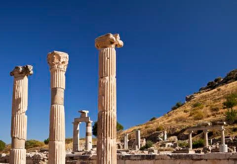 Ancient pillars of ephesus Foto stock