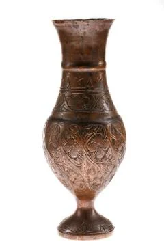 Ancient pitcher on a white background Stock Photos