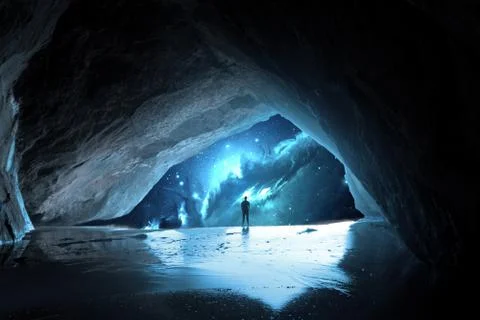 Ancient Places Backgrounds - Space Cavern Stock Illustration