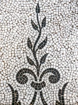 Ancient Plant Mosaic Tile Pattern Stock-Fotos