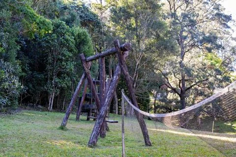 Ancient Playground In A Rainforest Setting Stock Photos