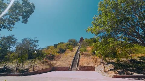 Ancient Po Klong Garai Cham Temple and Long Stairs Vietnam Stock Footage 335654258