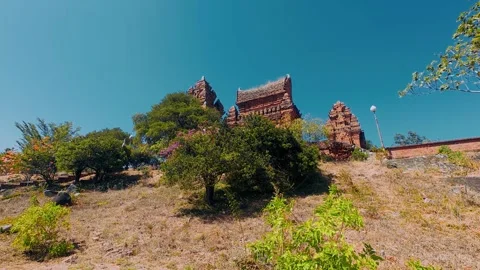 Ancient Po Klong Garai Cham Towers Hilltop View Vietnam Stock Footage 335654264