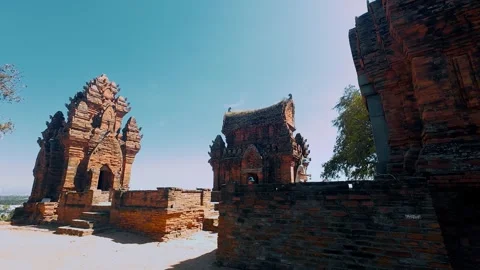 Ancient Po Klong Garai Cham Temple Towers Front View Vietnam Stock Footage 335654316