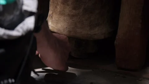 Ancient prayer wheel Stock Footage 130204618