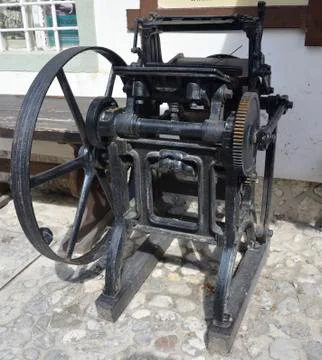 Ancient printing press Foto stock