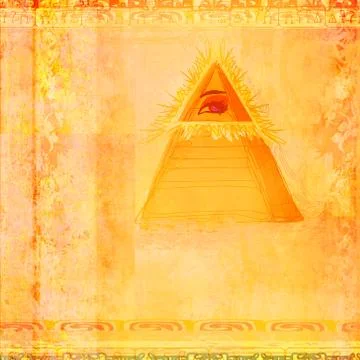 Ancient pyramid eye design Stock Illustration