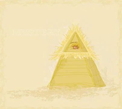 Ancient pyramid eye design 스톡 일러스트
