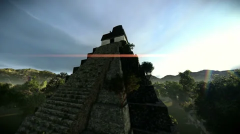 Ancient pyramid in the forest Stock Footage 25301127