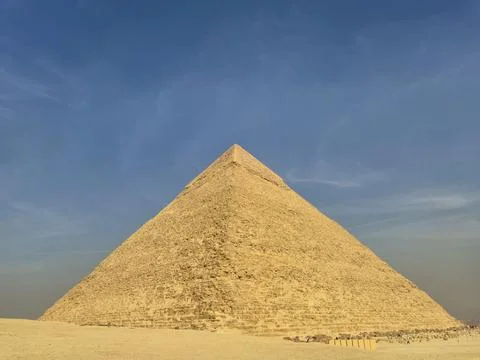 Ancient Pyramid Rising Over Desert Landscape Stock Photos