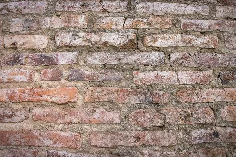 Ancient red brick block background and texture Stock Photos