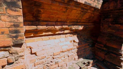 Ancient Red Brick Masonry Detail Po Klong Garai Cham Temple Stock Footage 335654318