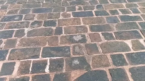 Ancient Red Brick Pavement Ground Texture Stockbeeldmateriaal 334716626
