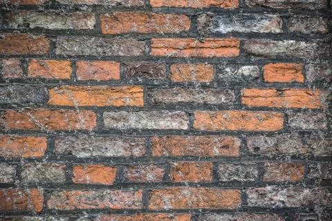 Ancient red bricks wall background and texture Stock Photos