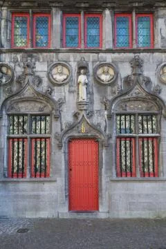 Ancient red door Stock Photos