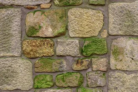 Ancient red stone wall flat background closeup Ancient red stone square sh... 스톡 사진