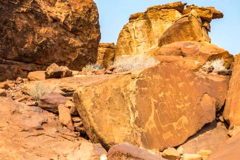 Ancient Rock Engravings Stock Photos