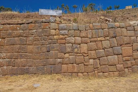 Ancient Rock Wall Made of Different Sized Rocks Stock Photos
