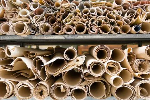 Ancient Rolled Maps Stock Photos