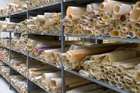 Ancient Rolled Maps Stock Photos