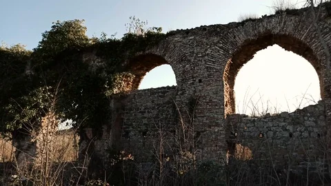 Ancient Roman aqueduct Stock Footage 126535510