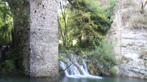Ancient Roman bridge Stock Footage 141033318