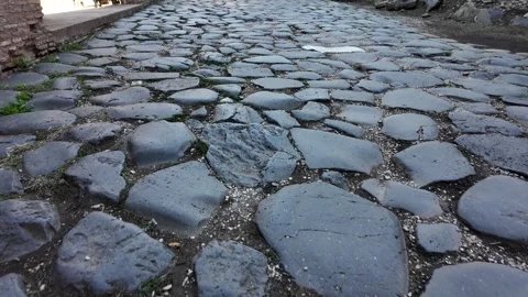 The ancient Roman cobblestone road Stock-Footage 321714826