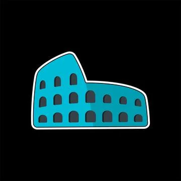 Ancient Roman Coliseum flat style vector sticker illustration Stock Illustration