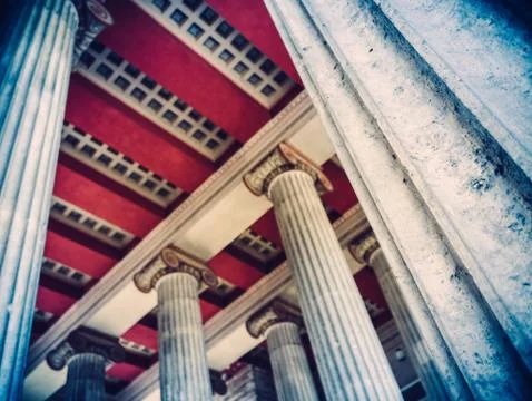 Ancient roman column pillars Stock Photos