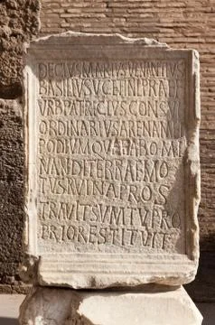 Ancient roman epigraph Stock Photos