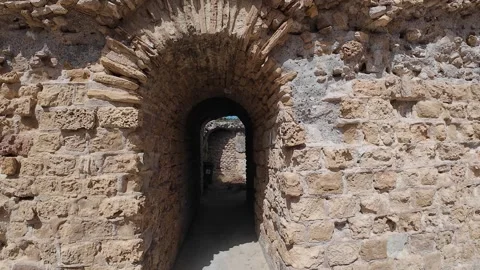 Ancient Roman ruins at the Antoninus Baths in Carthage, Tunisia Stock Footage 319058977