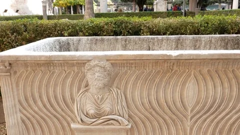Ancient Roman sarcophagi Stock Footage 83180305