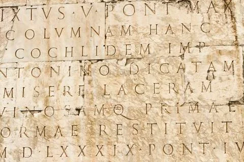 Ancient roman script Stock Photos