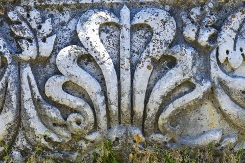 Ancient Roman stone relief ,pattern, bas-relief carved on stone Stock Photos