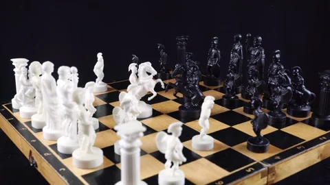 Ancient Roman Tactics in Chess. Stock Footage 302549869