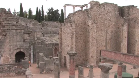 Ancient Roman Theater Stock Footage 195981337