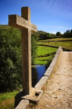 Ancient romanic bridge Stock Photos