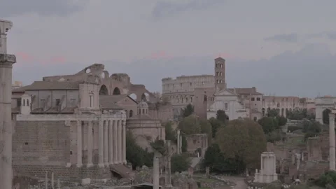 Ancient Rome from above in a cloudy sky. Stock Footage 257360994