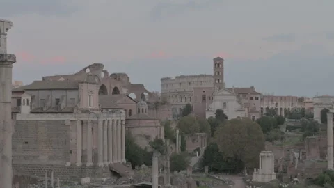 Ancient Rome from above in a cloudy sky. Stock Footage 257362023