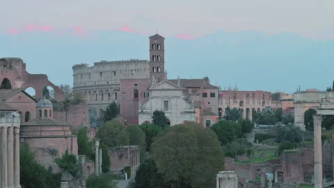 Ancient Rome from above in a cloudy sky. Stock Footage 257362243