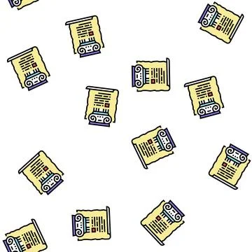 Ancient rome history vector seamless pattern Stock Illustration