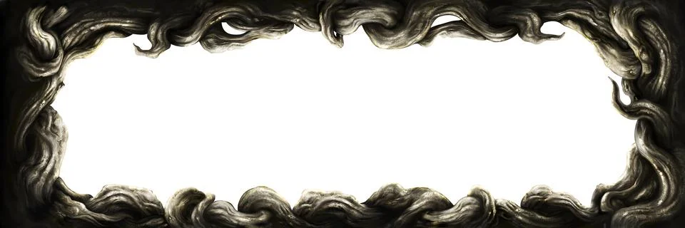 Ancient roots horizontal frame Stock Illustration